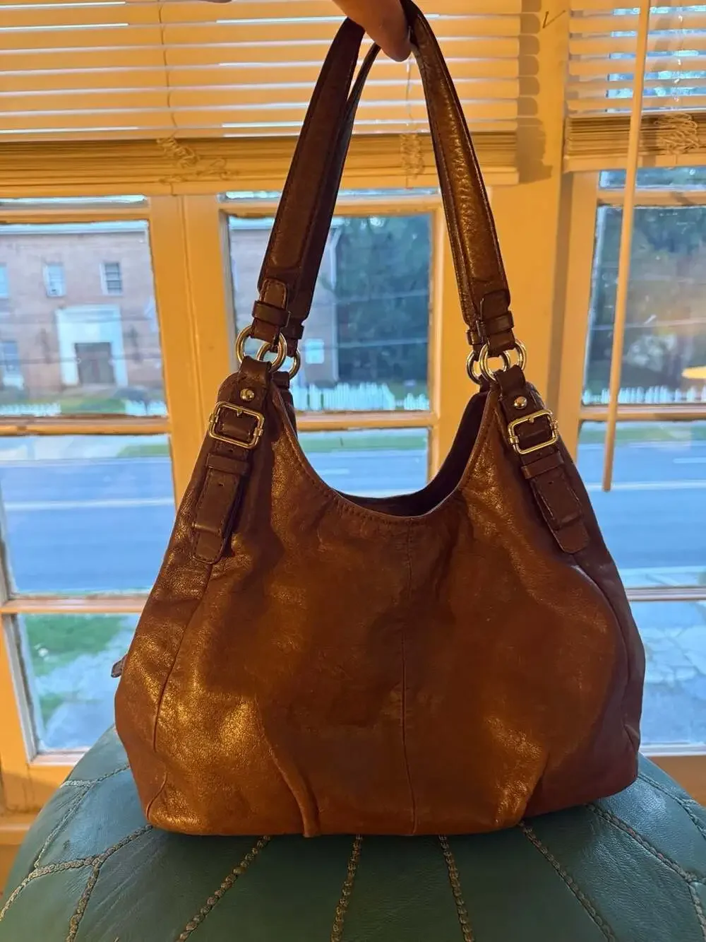 Coach Madison Maggie Brown Leather Shoulder Bag 16503